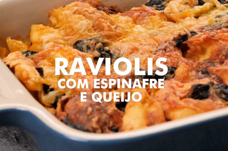 raviolis com espinafres e queijo