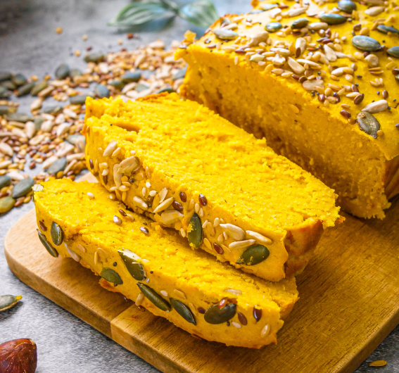 pão de abóbora e frutos secos