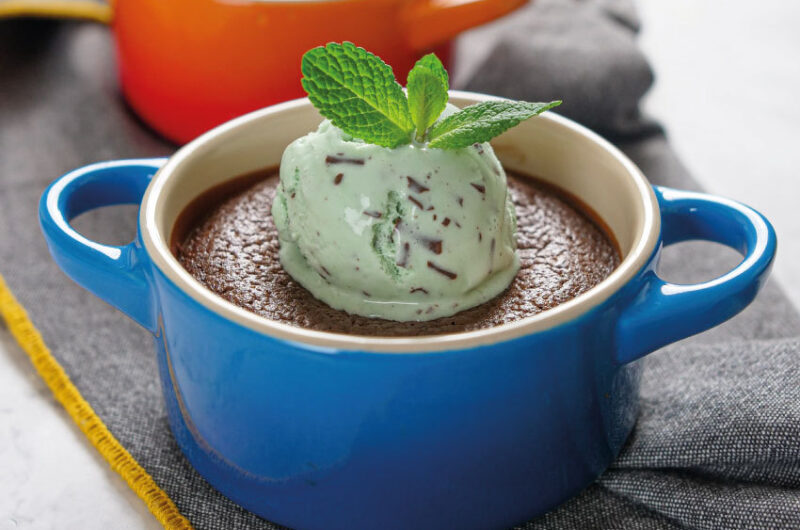 bolo cremosos de chocolate e menta